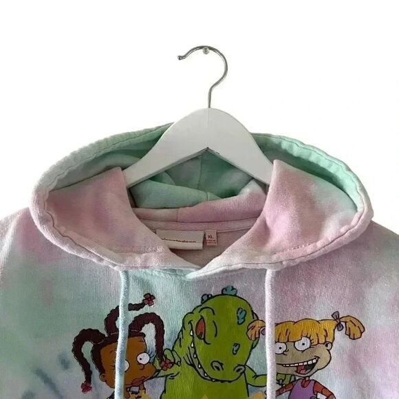 Rugrats Tie-Dye Nickelodeon HOODIE Multicolor Soft Kangaroo Pocket SZ XL #1302 - Picture 2 of 12